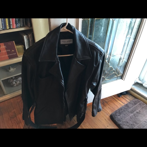 Deep brown sturdy leather jacket - Picture 3 of 3